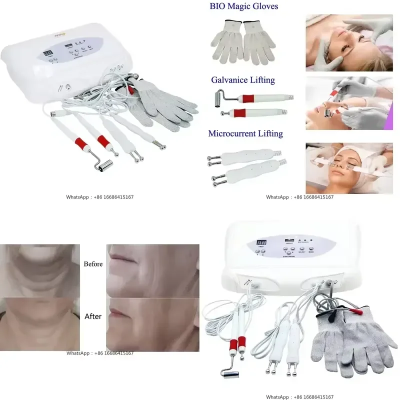 Au-8403 Galvanic BIO Face Lift Machine 2022 Microcurrent Gloves Microcurrent Facial Toning Device