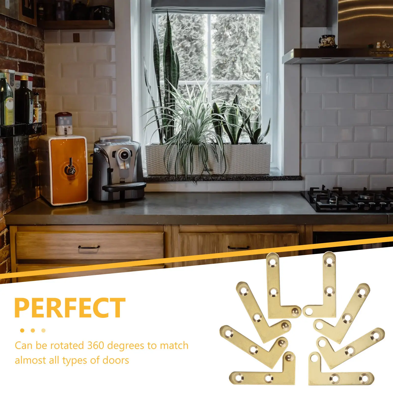 4Sets Copper Attic Ladder Hinge Pivot Hinge 360 Degree Rotating Hidden Door Hardware Wear-Resistant Door Fittings