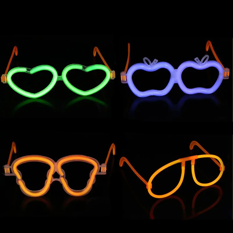 

4 Pieces Light Up Glasses Glow Party Shutter Neon Rave SunGlasses for 80s Fun Hip Hop Glow in Dark Fashion Y2K Accessories