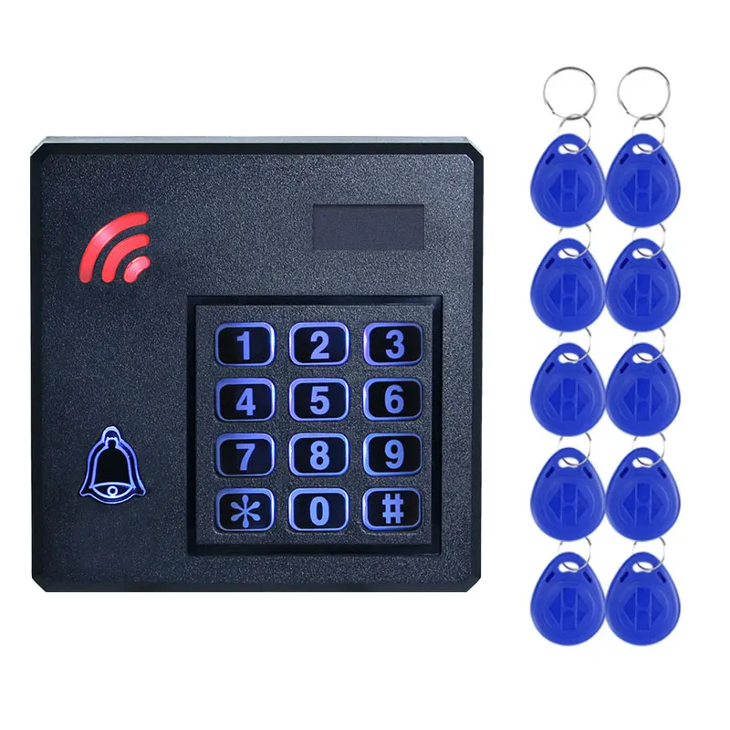 RFID Standalone Door Access Controller 125K/13.56M  Three Ways Door Open  With 10 Em Key Fob Support External Wg Reader Input