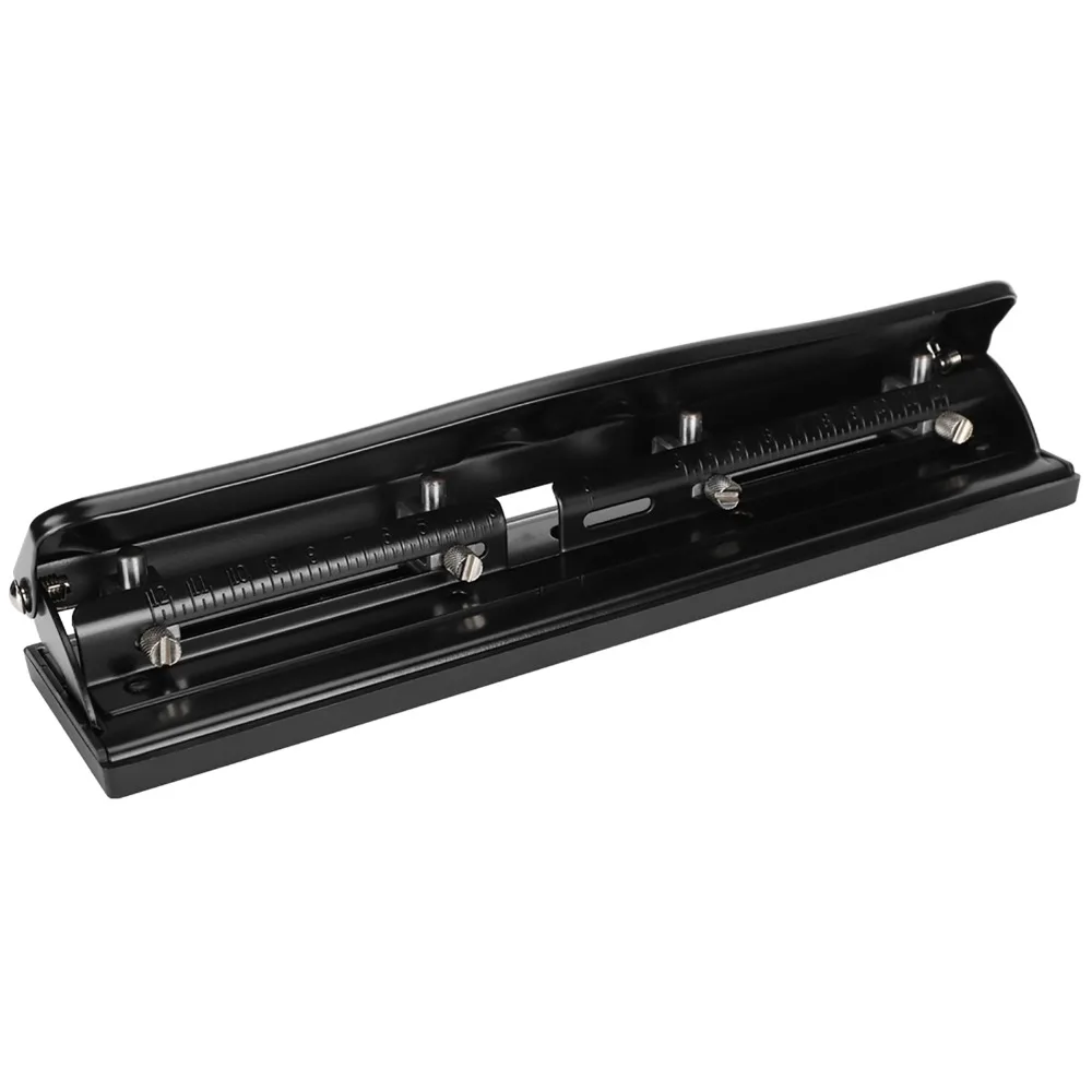 1pcs 4-Hole Design Paper Punching Machine Non-Slip Base Adjustable Spacing Adjustable Hole Puncher Desktop Ring Puncher