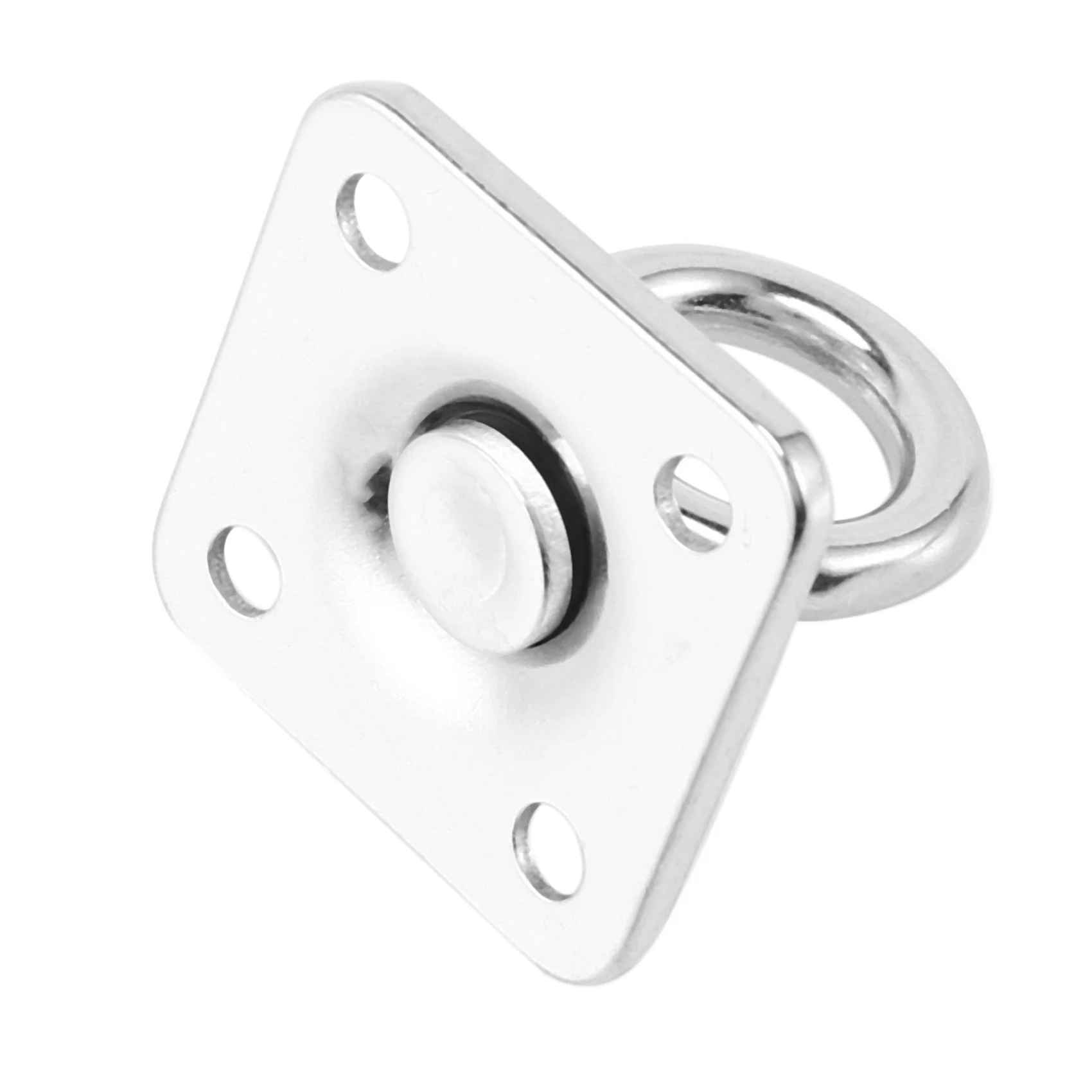 ABSE-4Pcs Square Swivel Pad Eye Rotatable Ceiling Hook Wall Mounted Hook Stainless Steel Eye Pad Plate For Yoga (With Screws)