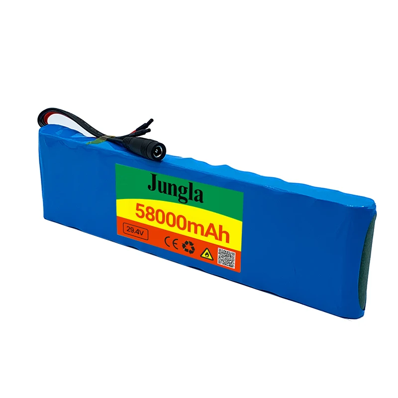 Batterie lithium-ion 7S2P 29.4V 58000mAh avec BMS 20a équilibré pour vélo et scooter électrique chargeur nouveau