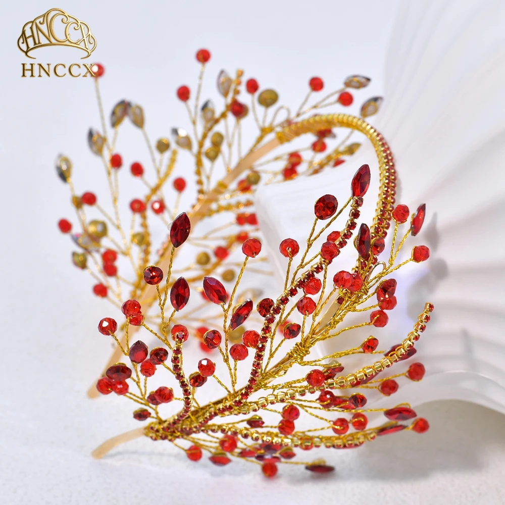 HNCCX Luxurious Rhinestone Bridal Hairhoop With Sparkling Crystal Headband Women's Headwear Wedding Holiday Hair Accessory A422