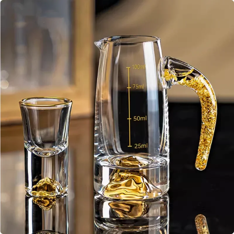 Household Crystal Small Glass Wine Glasses, Wine Set, Wine Dispenser, Bullet Cup, Holiday Party Drinking Utensils, Gift Box