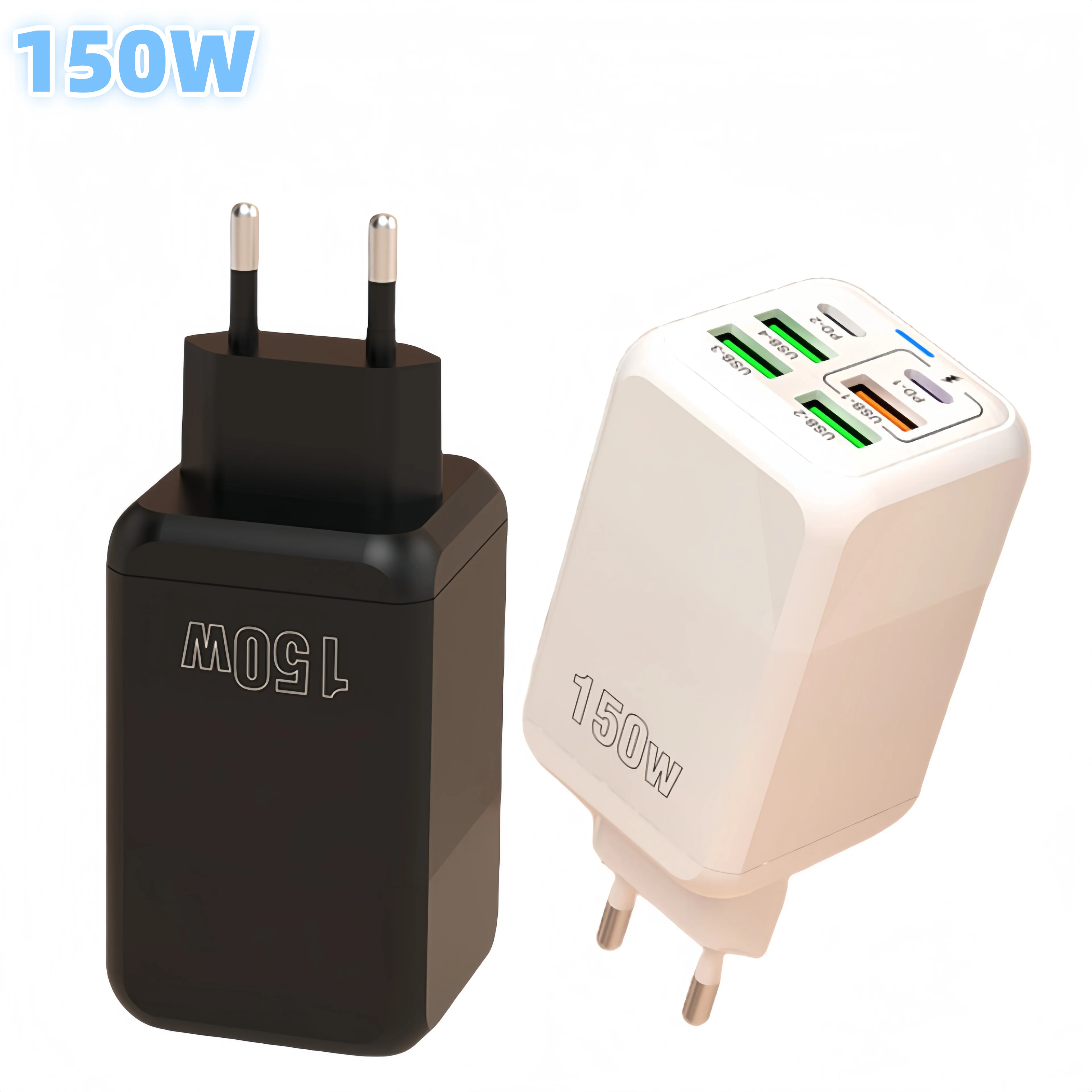 150W Universal Multi USB Fast Charger 6 Port 3.5A MAX PD Charging Adapter phone Charge For Iphone 16 15 Samsung Xiaomi Tablet