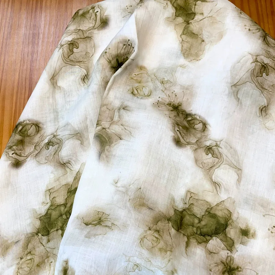 

1yard Plants and Flowers materiel ramie fabric Shirt skirt cheongsam floral fabric for sewing