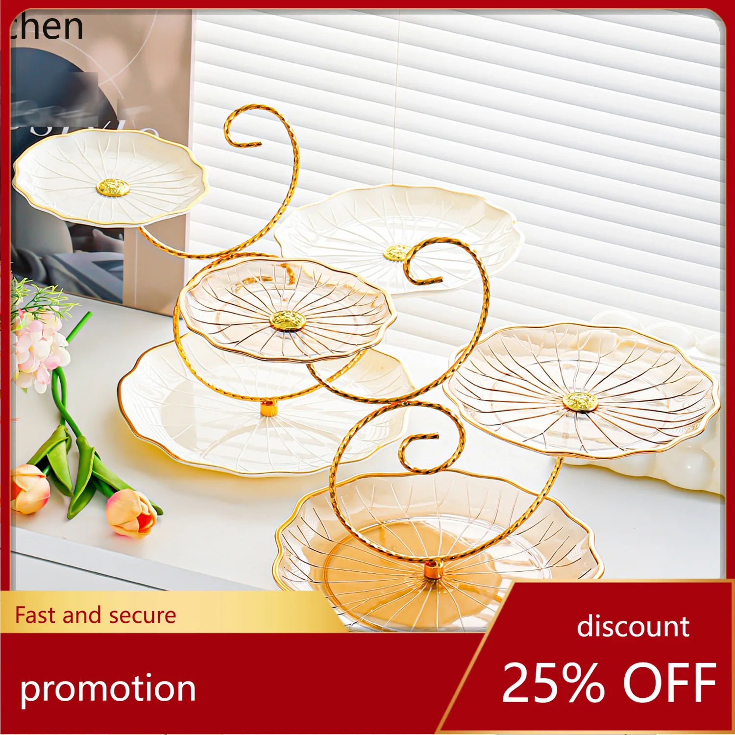 

ZML multi-layer fruit tray for weddings and birthdays, fruit snack cake stand, creative afternoon tea three-tier tray