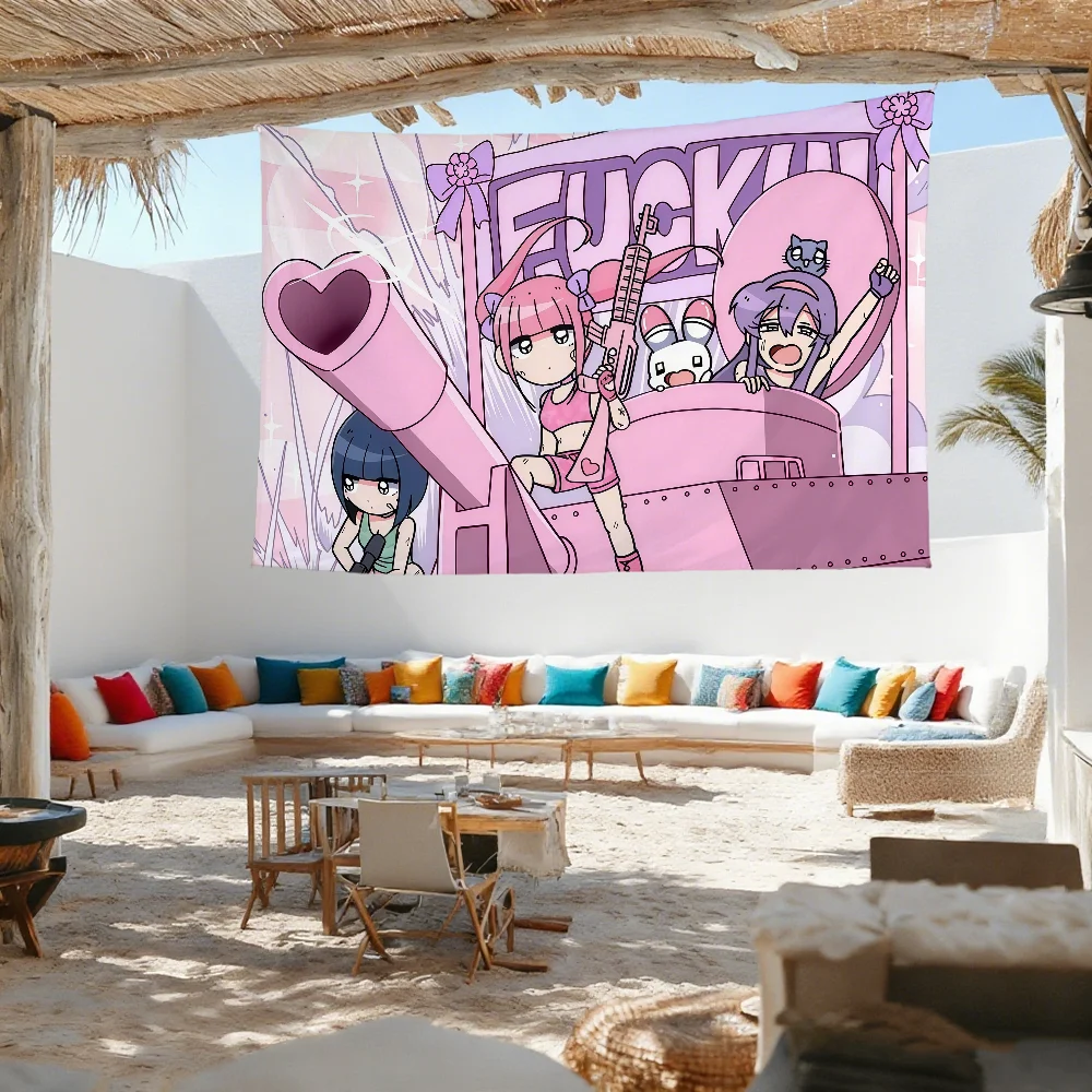 Y-yami Kawaii M-menhera-c-chan flag For Outdoor Camping Bar Picnic Party Home Decoration Ornaments Banner
