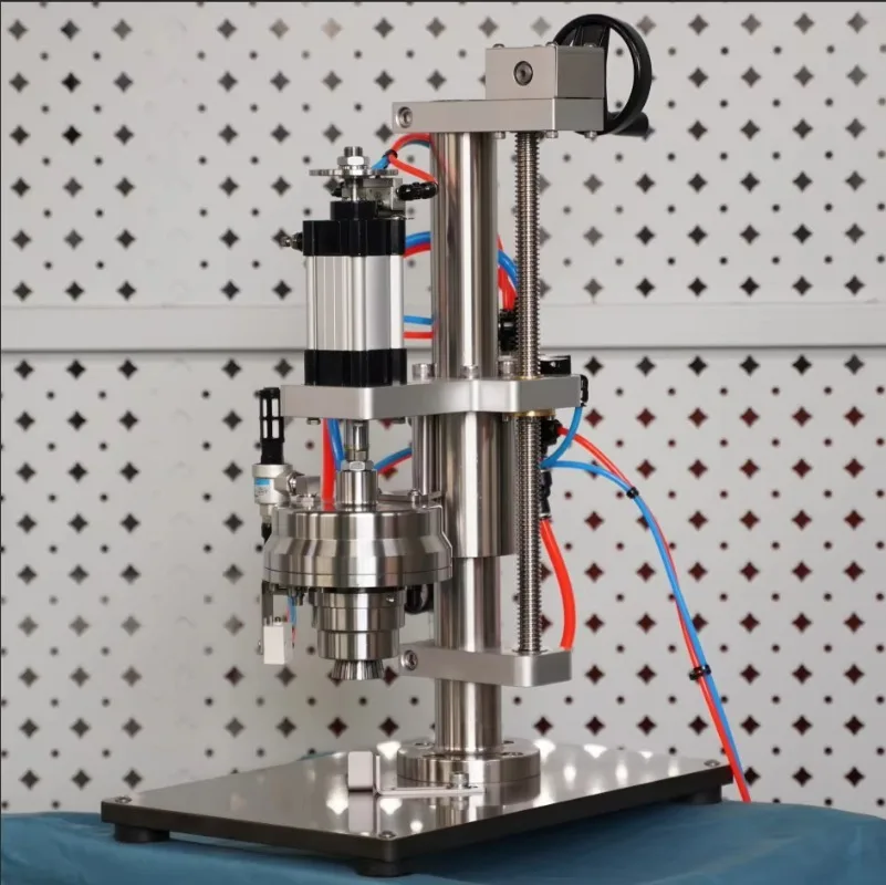 

Small Pneumatic 20mm Valve Aerosol Filling Machine for Beverage Chemical Food Semi-Automatic Metal/Plastic 100mL