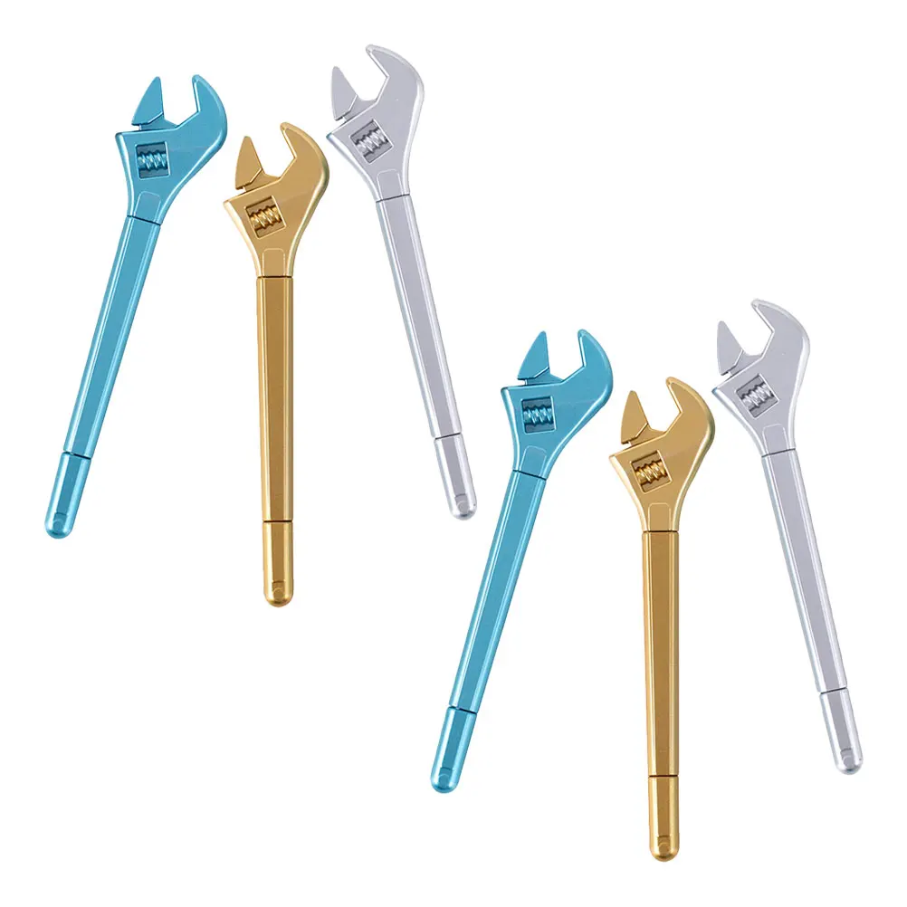 

6pcs Creative Wrench Shape Gel Smooth Writing Ergonomic Stationery Tool For School Office Home Novelty Pen Set Ballpoint For