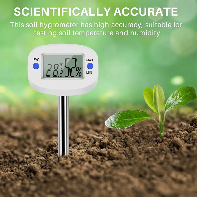 TA290 LCD Digital Soil Thermometer Hygrometer Moisture Meter Temperature Humidity Tester With Probe For Home Gardening Farming