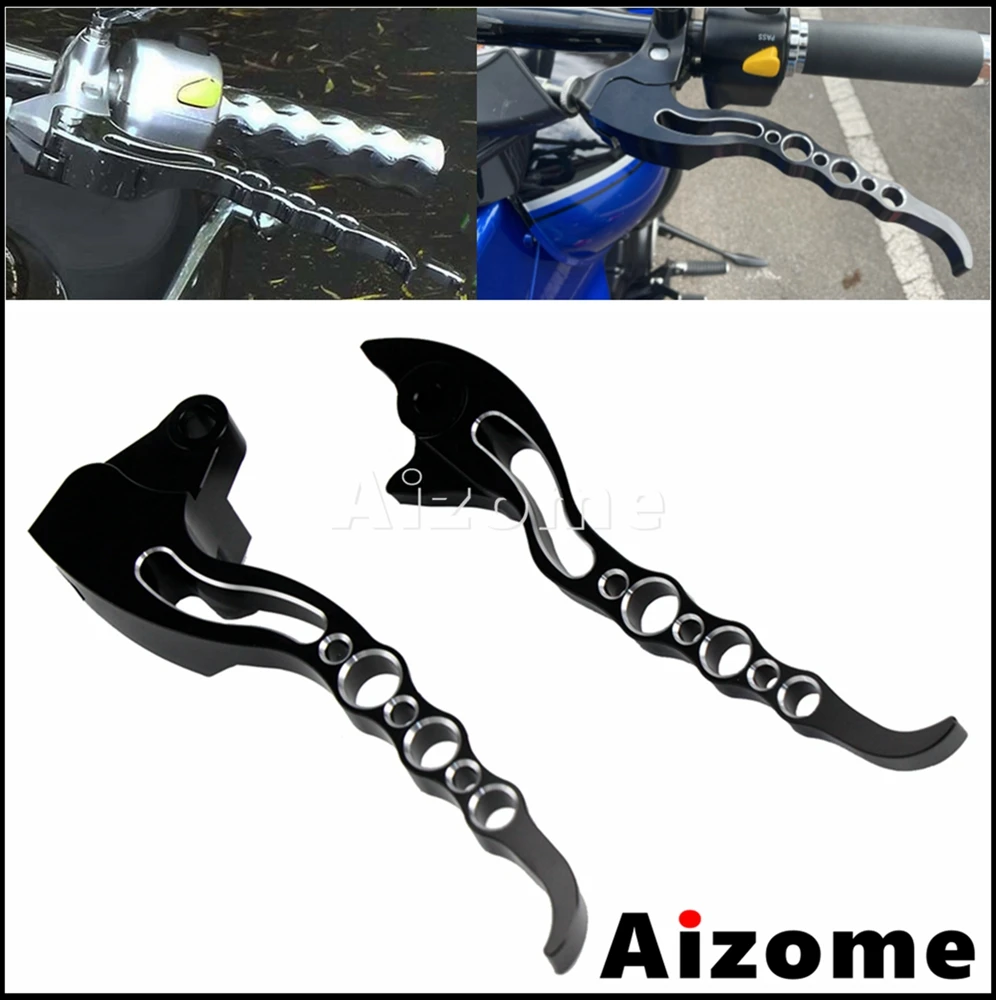 Chrome & Black Motorcycle Brake Clutch Levers Loopholes Handle Control Lever For Suzuki Boulevard M109R M109 2006-2017