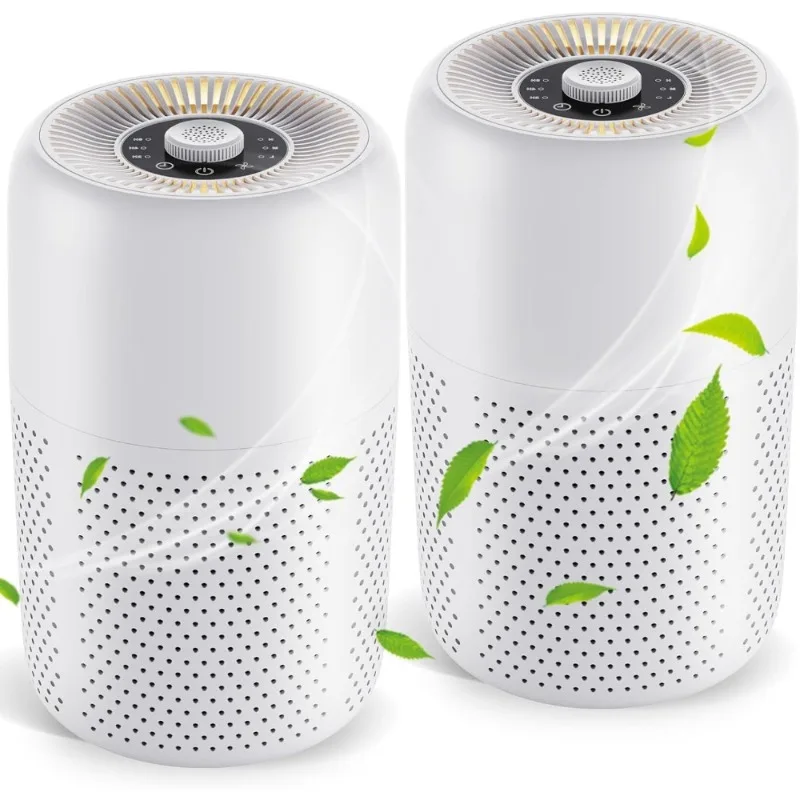 

2 Pack Small Air Purifiers for Bedroom Home with Aromatherapy and Night Light Low Noise for Pet Room Dorm Kitchen Office
