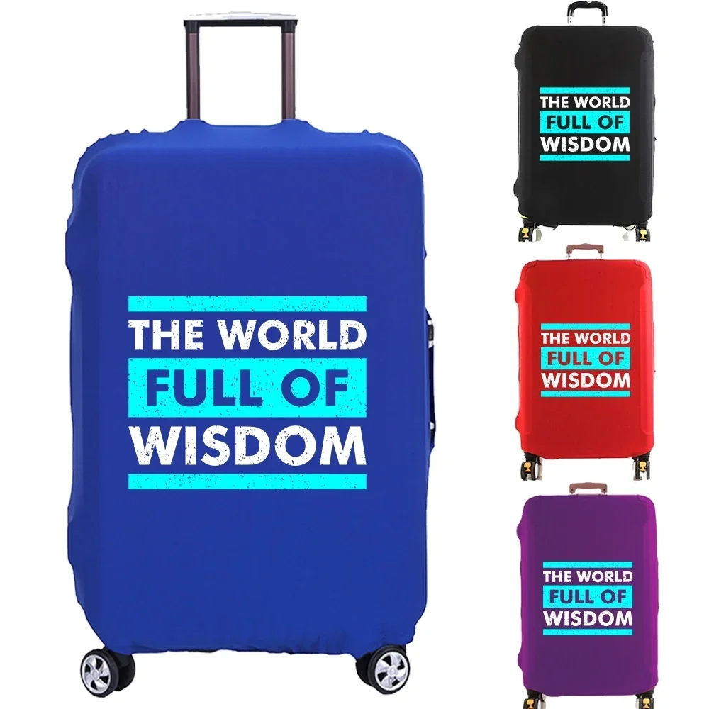 Luggage Cover Suitcase Protector Wisdom Letter Thicker Elastic Dust Covered for 18-32 Inch Trolley Case Travel Accessories