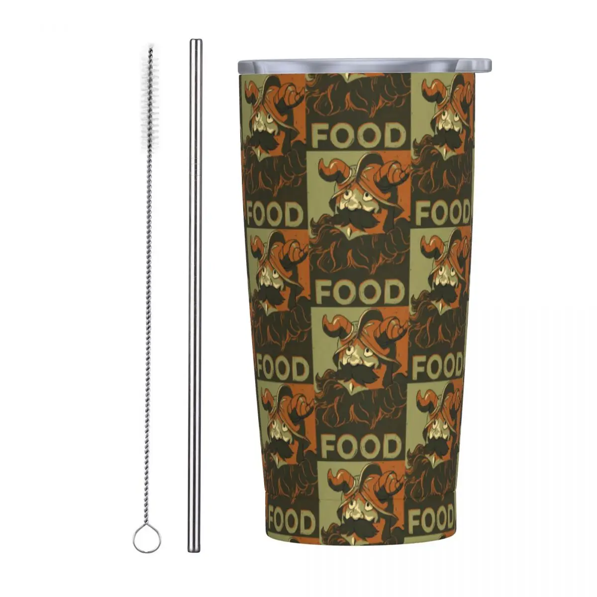 Senshi For Food, Delicious In Dungeon Stainless Steel Tumbler Vacuum Insulated Mugs Thermal Cold Bottle Straws With Lid 20oz