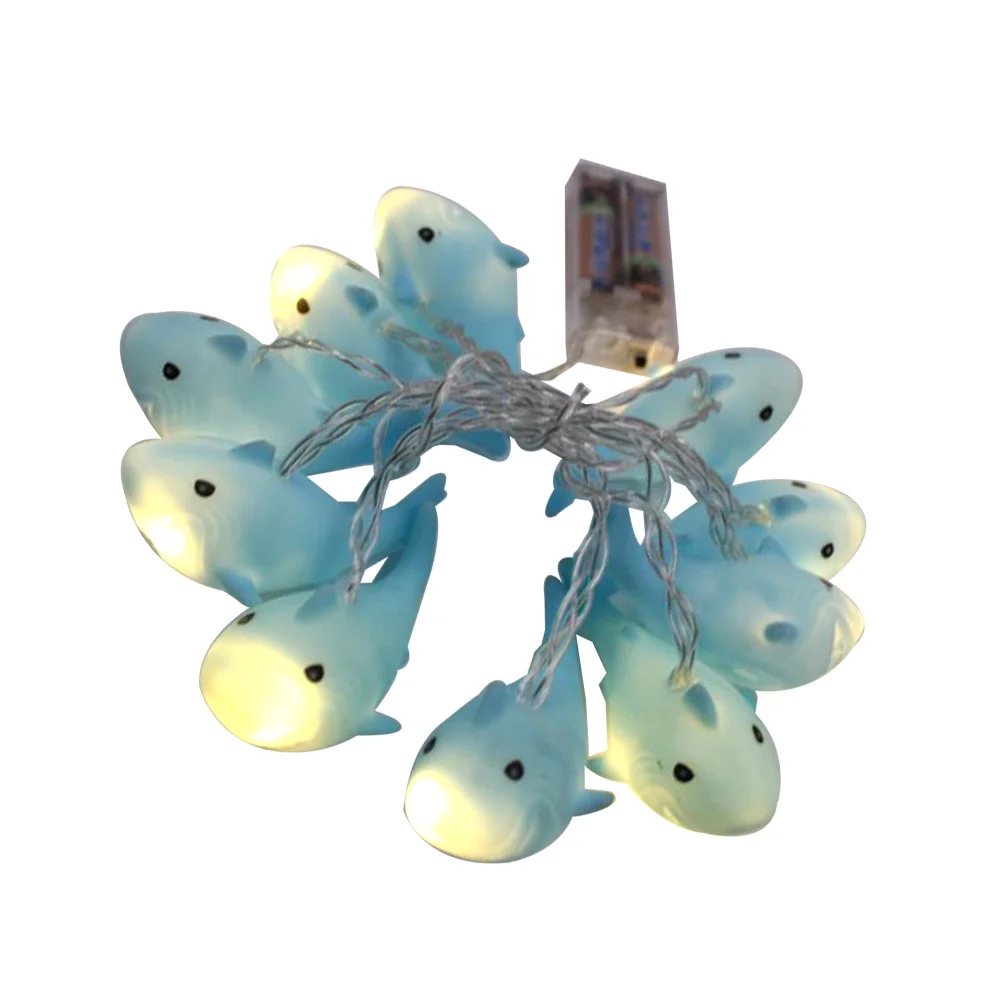 

10 Leds Shark Shaped Decorative Light String High Brightness Low Power Operated Night Lamp for Home Party Christmas