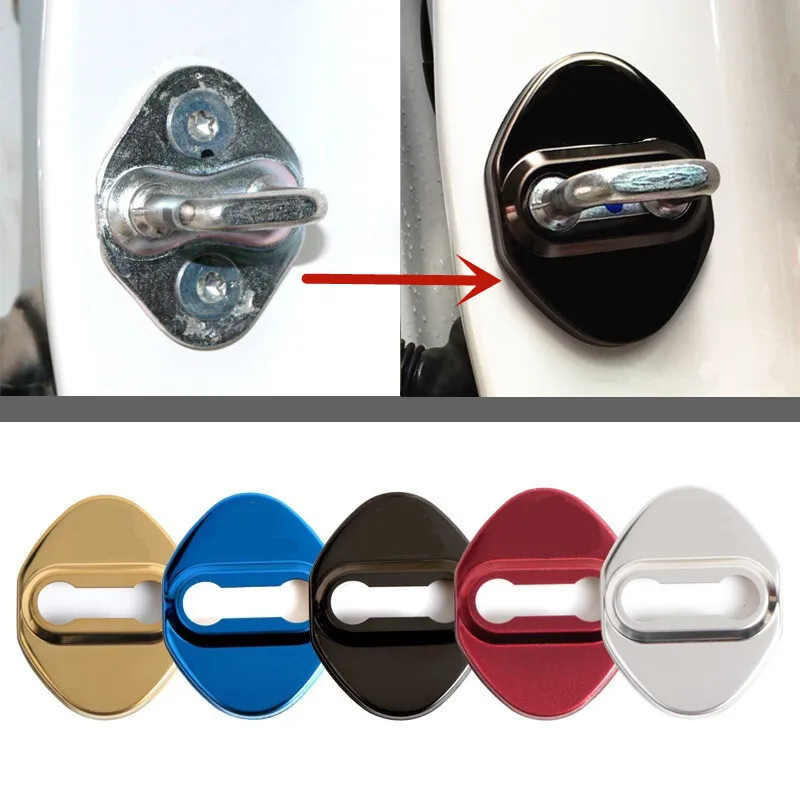 

4X Car Door Lock Protective Cover Trim Decor For Toyota Corolla Camry RAV4