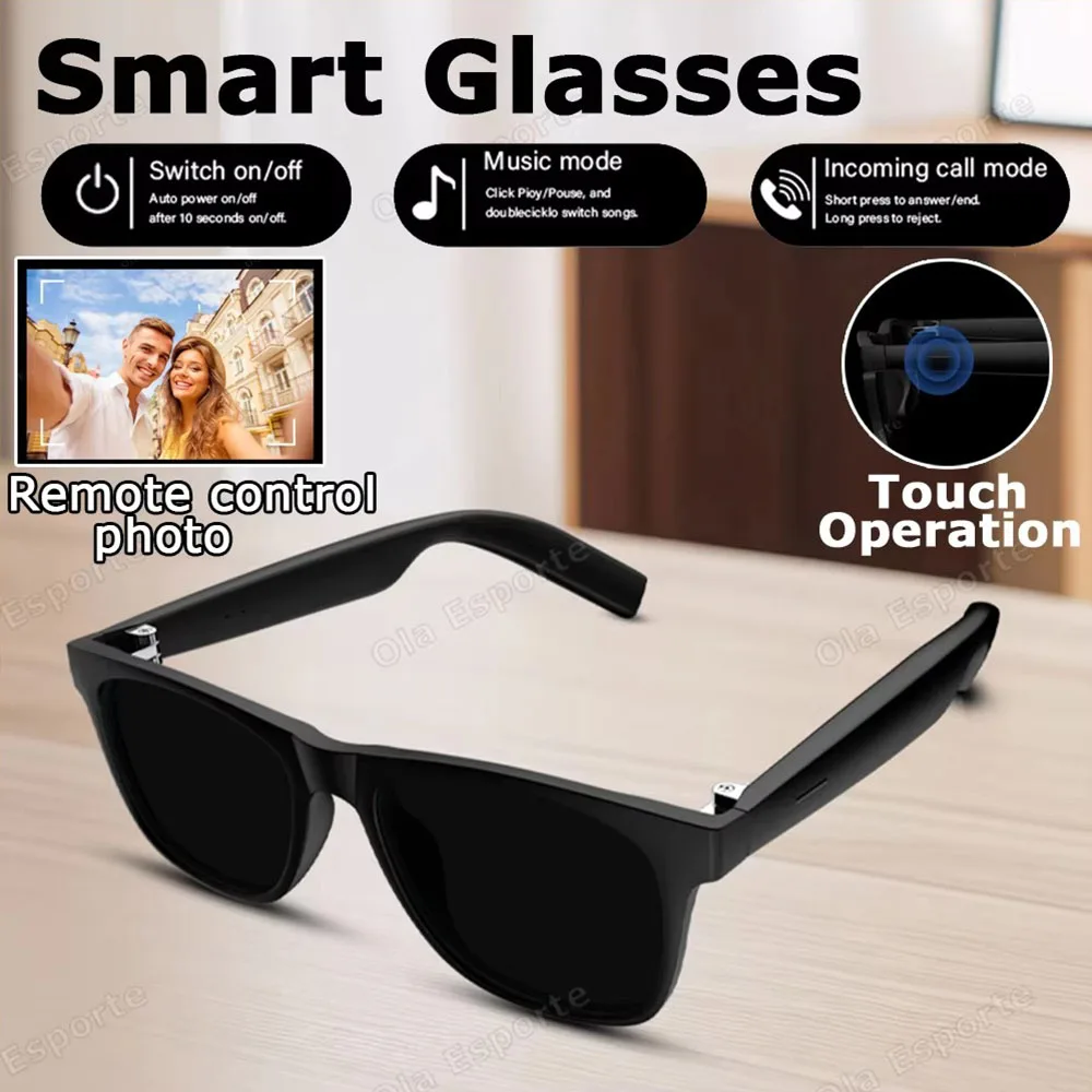 

Cycling Bluetooth 4-Speed Color Change Smart Glasses Audio Call Remote Headset Sunglasses Sport Driving Music Earbuds Headphones