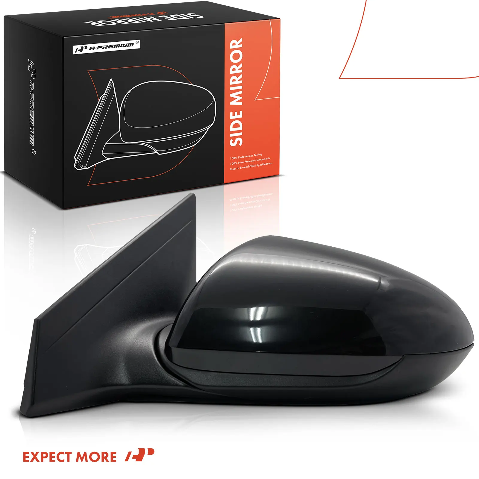 A-Premium Driver Side Power Door Mirror for Hyundai Elantra 2017-2018 Manual Folding Heated Paintable Black