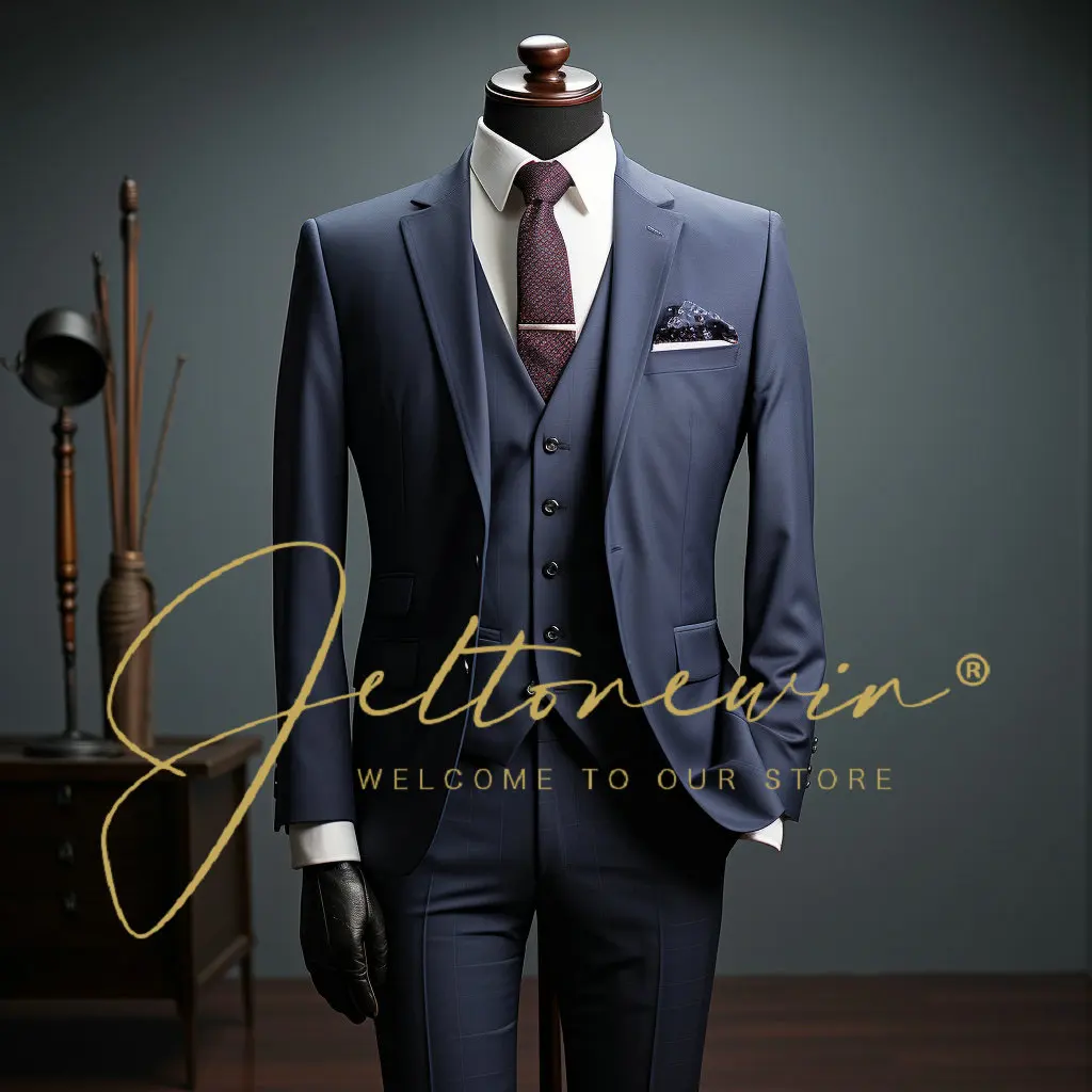 

Mens Suit ( Blazer+Vest+Pants) Solid Color Formal Office Business Suit Three-piece Groom's Wedding Dress Party Trapstar