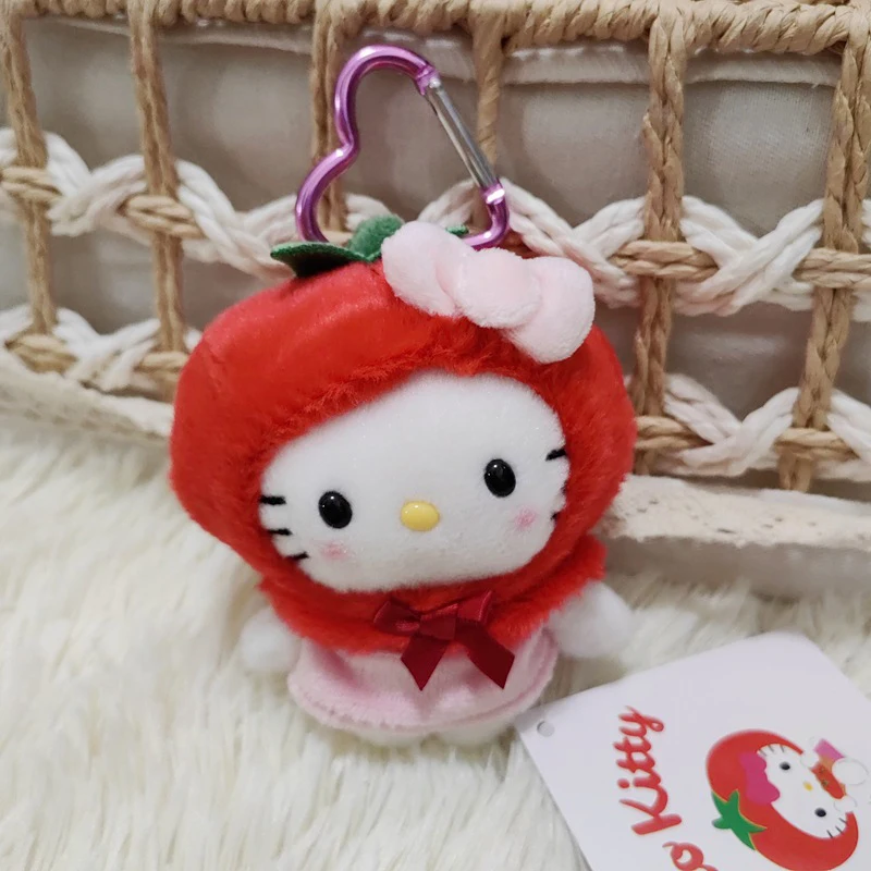 Sanrio Kawaii Hello Kitty Bag Pendant Cute Stuffed Keychain Anime Cartoon Broccoli KT Doll Car Keyring Plush Toy Girl Gifts