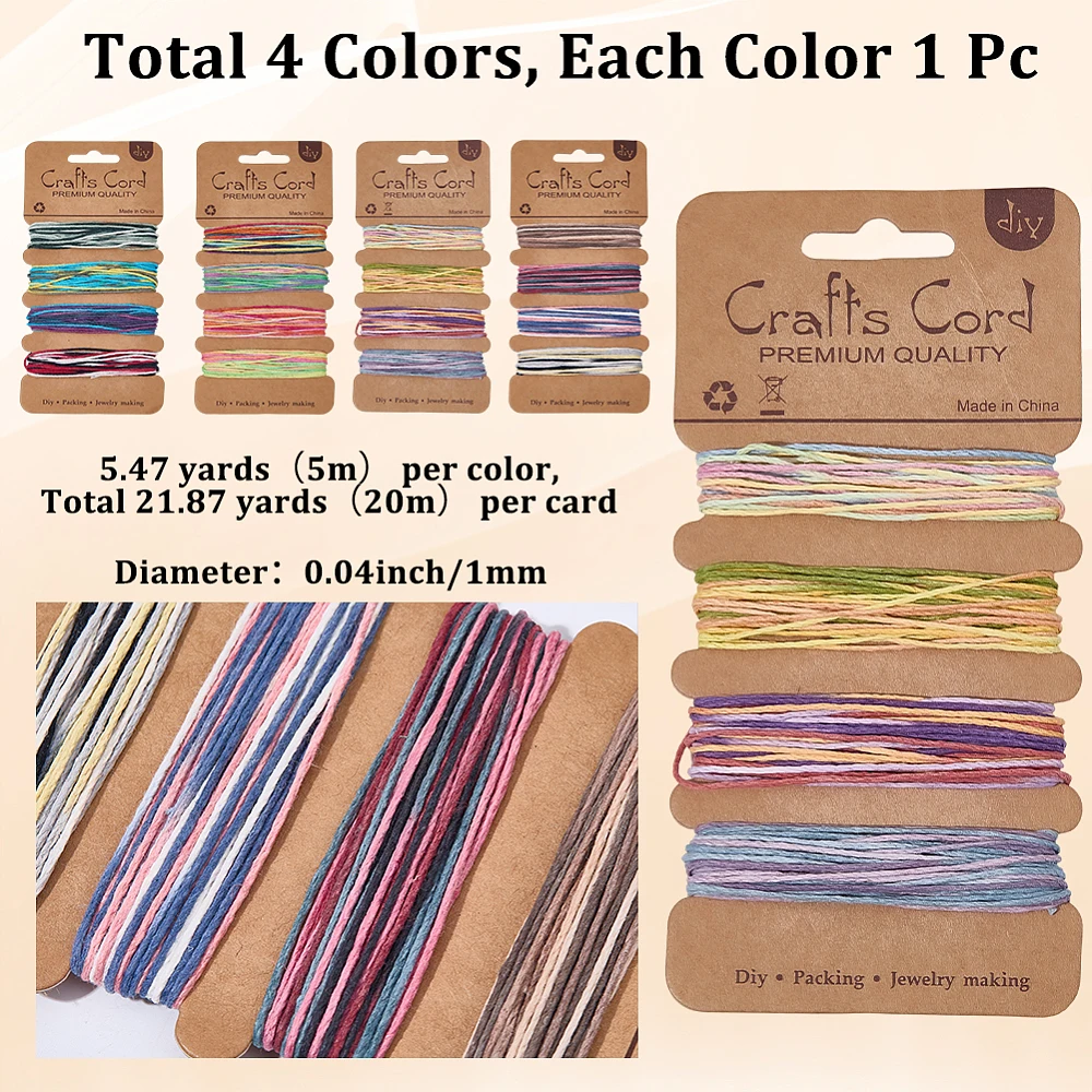 1 Box 16 Colors 87 Yards 80m Hemp Cord Bracelet Kit Hemp Jewelry Twine 1mm Colorful Thread Flax String Rope String for Jewelry