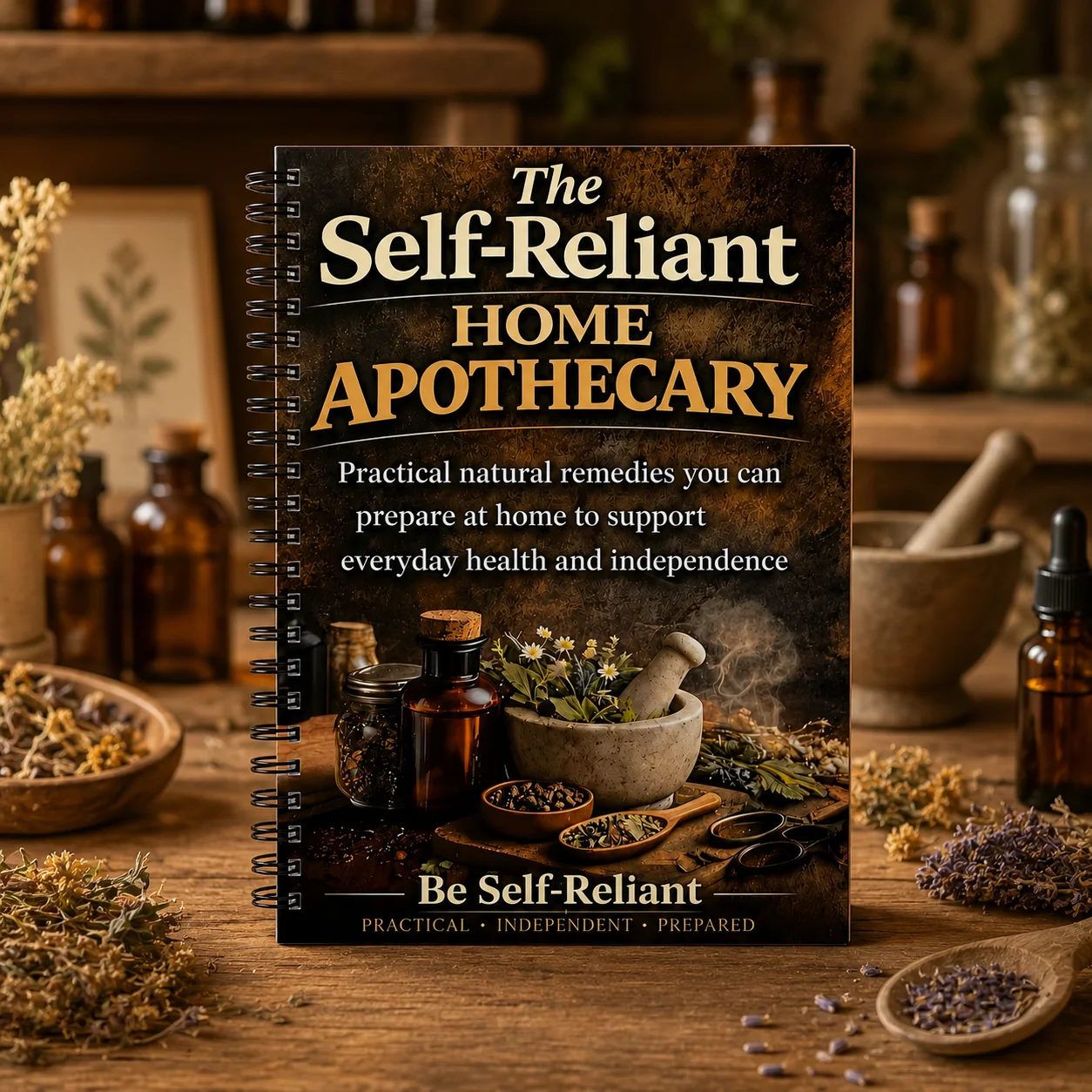 Health Wellness Planner - Self-Reliant Home Apothecary, Herbal Remedies Journal,