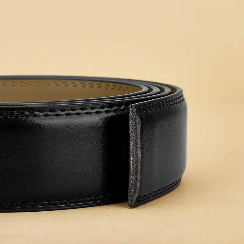 Men Faux Leather Replacement Belt Strap Without Buckle, Black Coffee Brown, 1.38 Inch Width