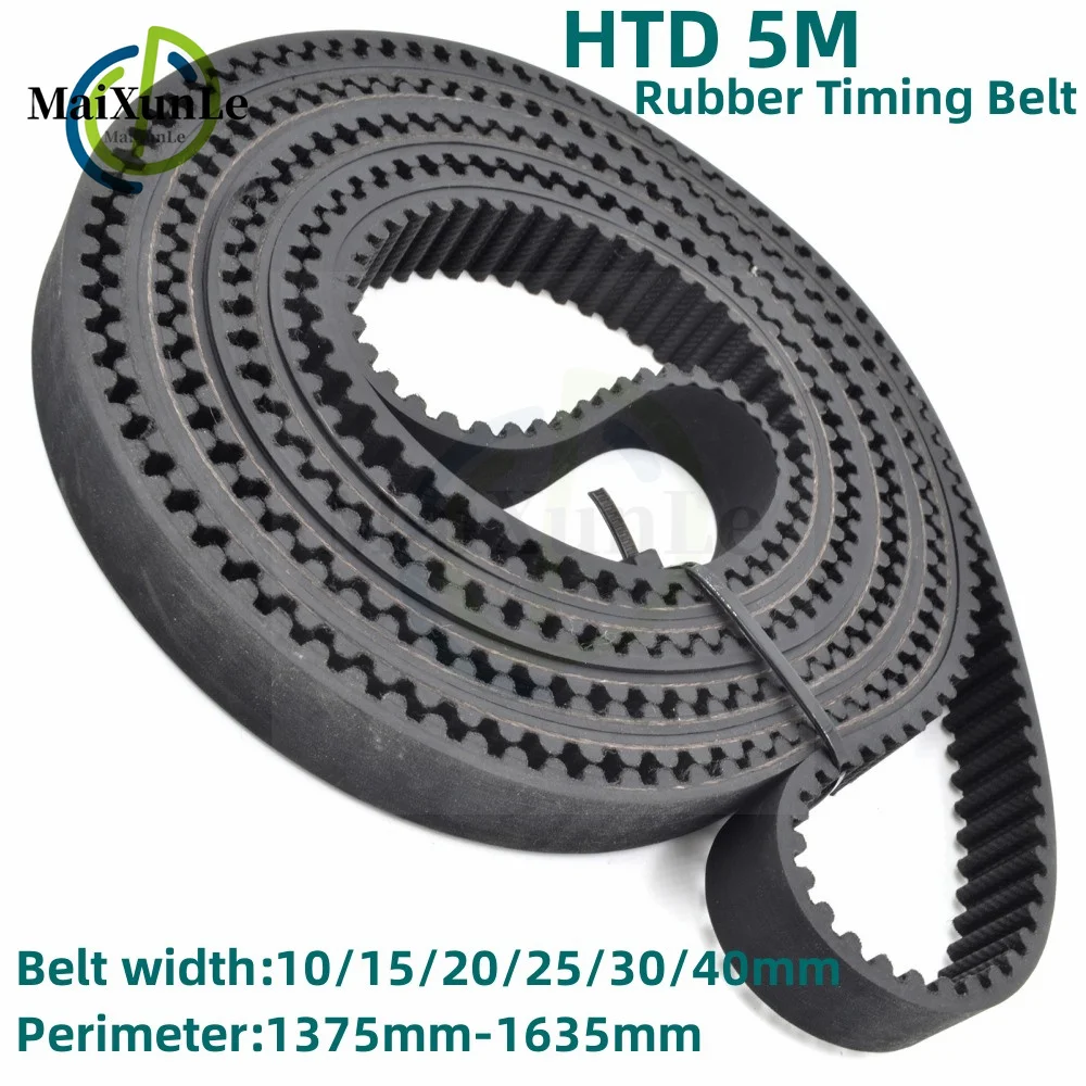 

HTD 5M Rubber timing belt length 1375 1380 1390 1400 1420 1430 1450 1490 1500 1520 1530 1540 1550 1560 1590 1600mm Width 10-40mm