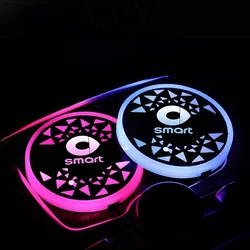LED Car Coaster Light Water Cup Drinks Holder Mat for Smart 451 450 453 Escooter Prix Forfour Forspeed Interior Accessories