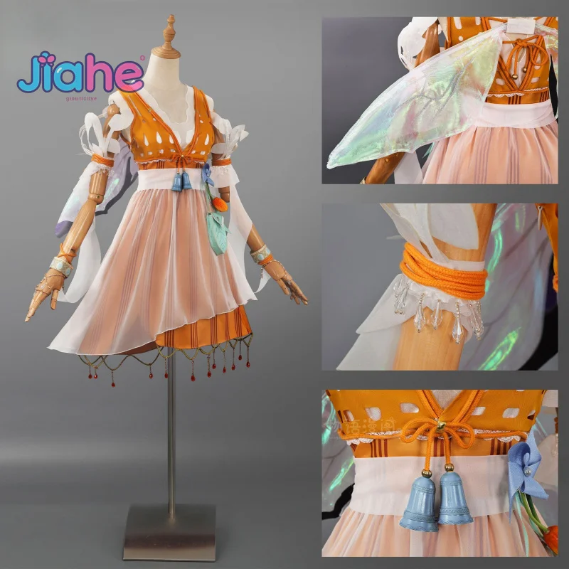 Identity V Emma Woods Gardener คอสเพลย์เครื่องแต่งกายฤดูร้อนชุดชายหาดหมวกปีกแว่นตาวิกผม prop ชุดฮาโลวีนผู้หญิงหวานชุด