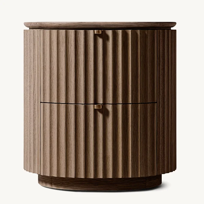 2024 منضدة بجانب السرير وأثاث غرفة النوم المنزلية من خشب البلوط الصلب الفاخر #5