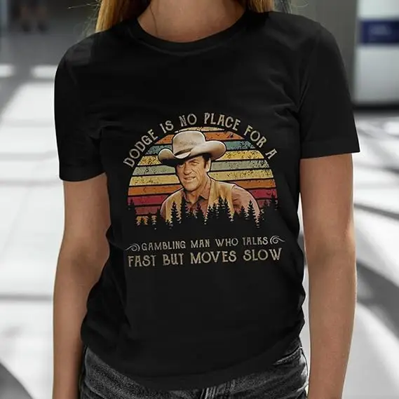 D.o.d.g.e is No P.l.a.c.e for A G.a.m.b.l.i.n.g Man Vintage T-Shirt, Classic Movie Shirt, Funny T-Shirt Multi