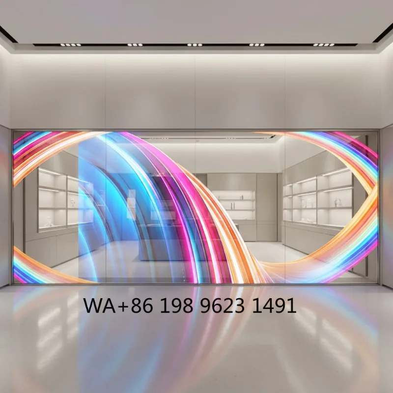 Transparent Roll-Up LED Panel Indoor Full HD 1920x1080 Animation Screen Stage Wedding Party Commercial Event Advertising Display