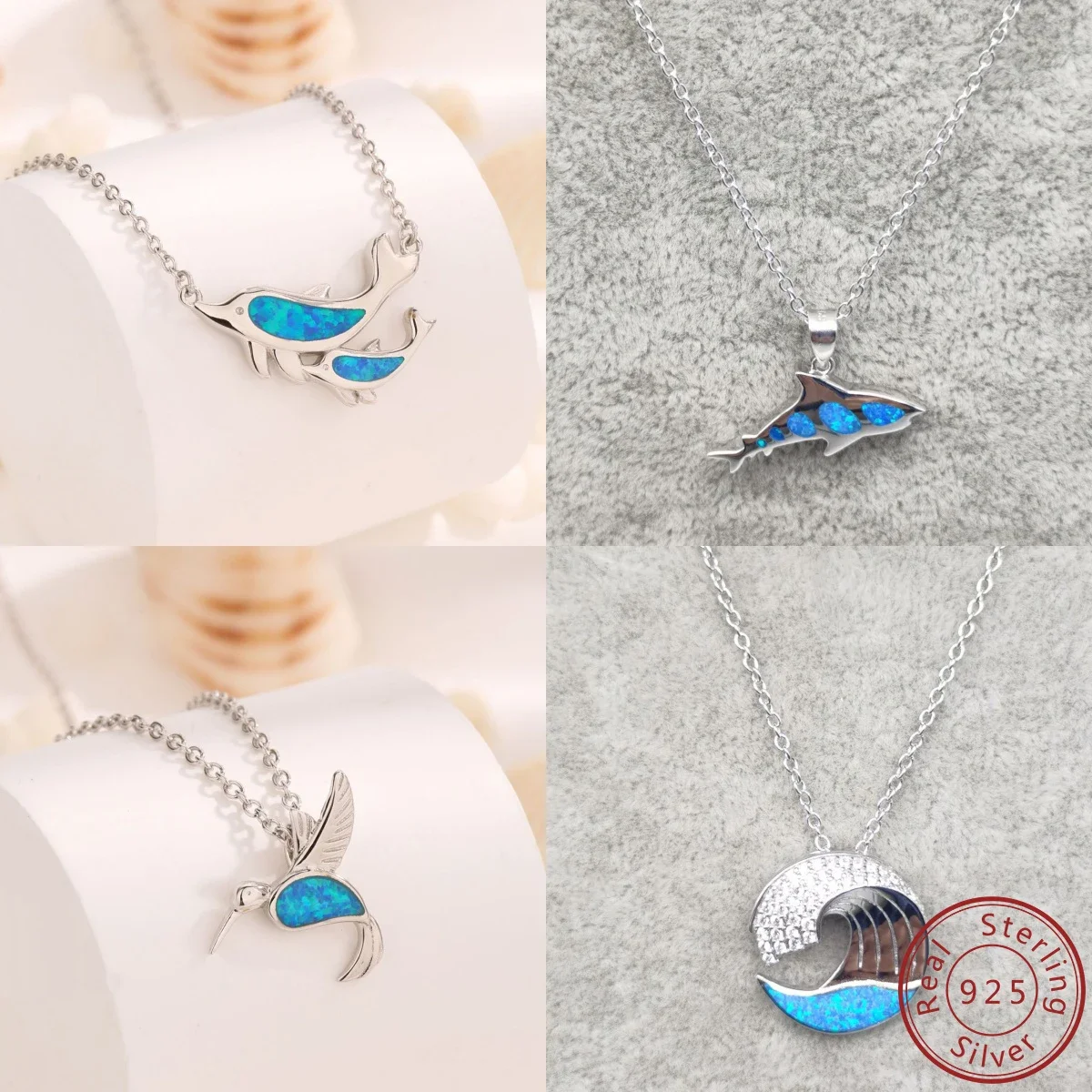 

2025 Original New Product 100% 925 Sterling Silver Natural Opal Necklace Elegant Fashionable Versatile Trendy Women Jewelry Gift