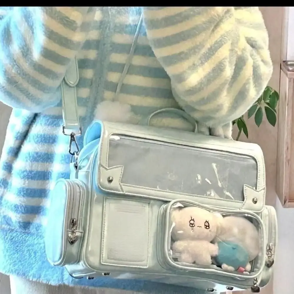 

Fashion Large Capacity Shoulder Bag Doll Transparent Storage Bag Casual Multifunctional Backpack