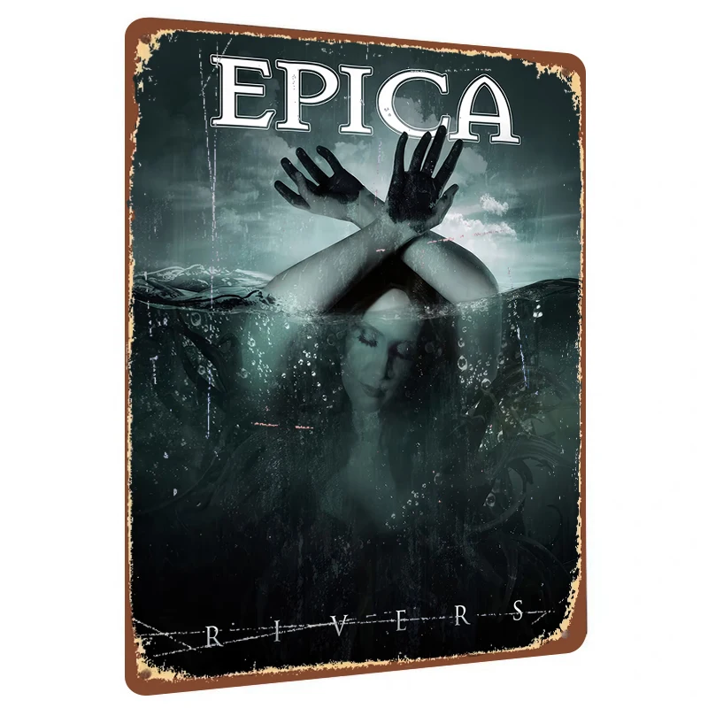 EPICA Rivers Album Art Metal Wall Decor Gothic Music Poster Print for Home Bar Decoration