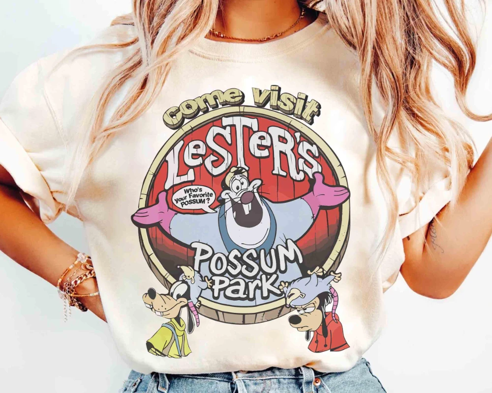 

Футболка Retro Leicester Possum Park, футболка с персонажем фильма Disney Goofy, семейный отдых Disney World Magic Kingdom, поездка на 2025 год