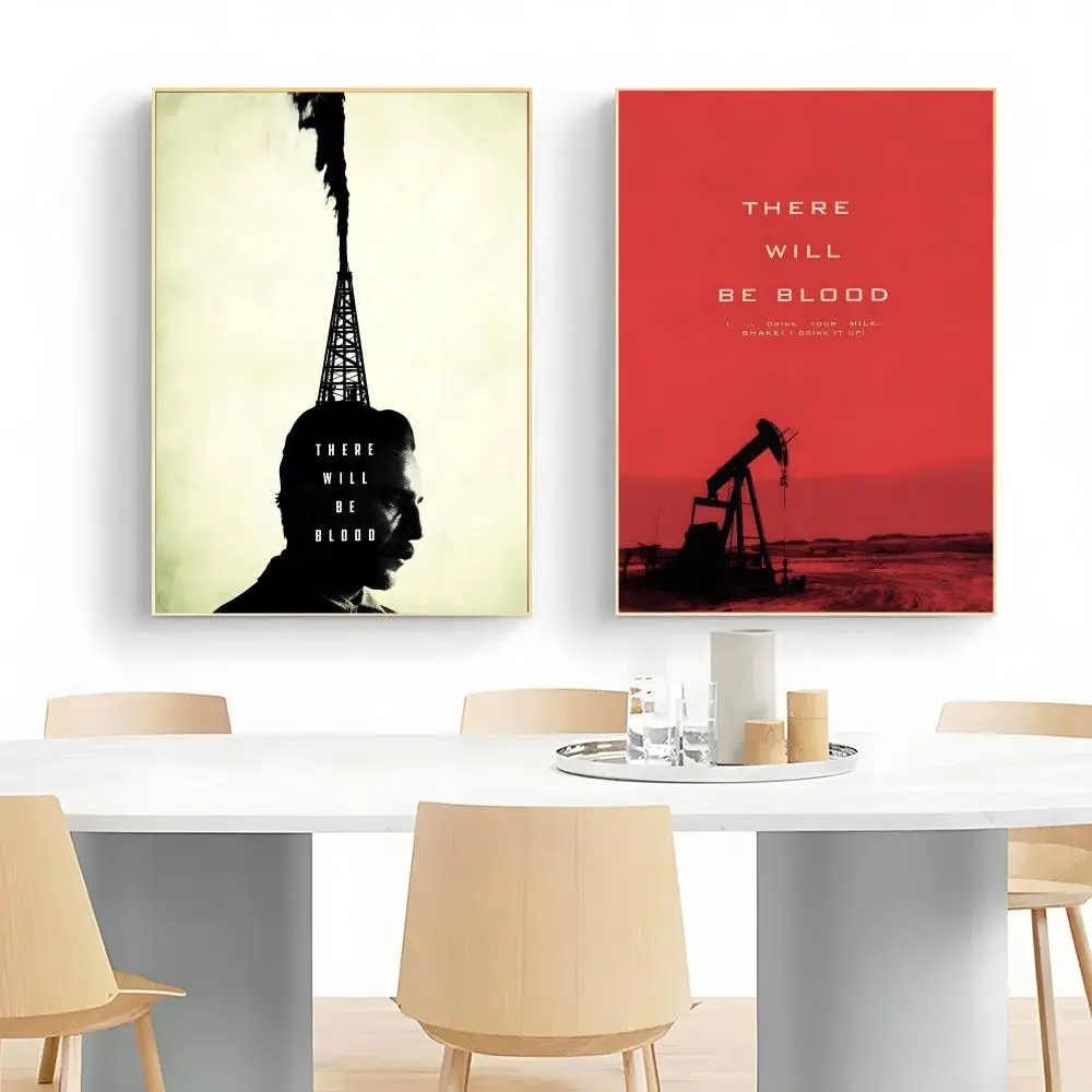 Fashion Dark Dramatic T-There Will B-Be Blood Poster Wall Art Print Decorative Mural Home Decor Gift Unframed