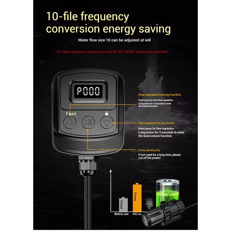 for SUNSUN 450W 32000L/h High-Flow Frequency Conversion High-Pressure Multistage Pond Farm Aquaculture Pump