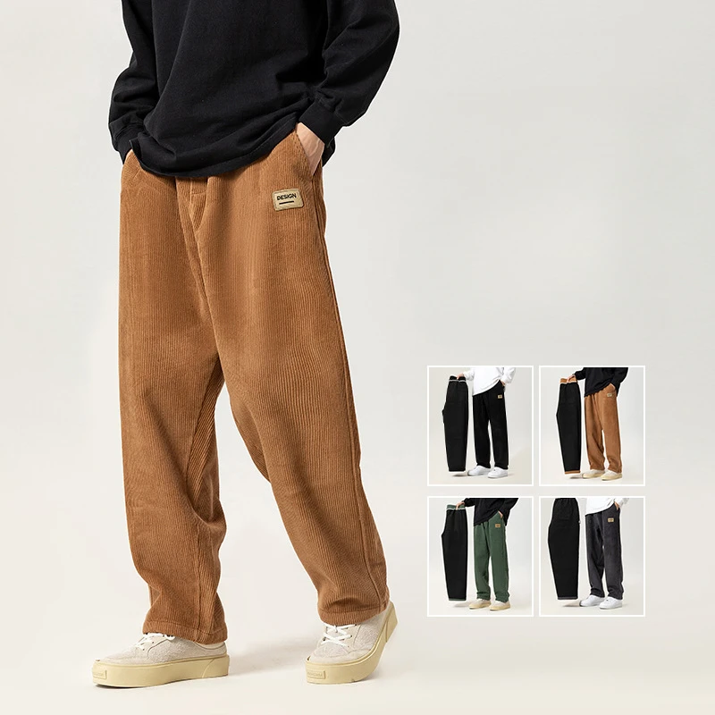

FACTCHECK EU US Size High Quality Solid Color Straight-Leg Pants For Men Thick Warm Fleece-Lined Wide-Leg Sports Corduroy Pants