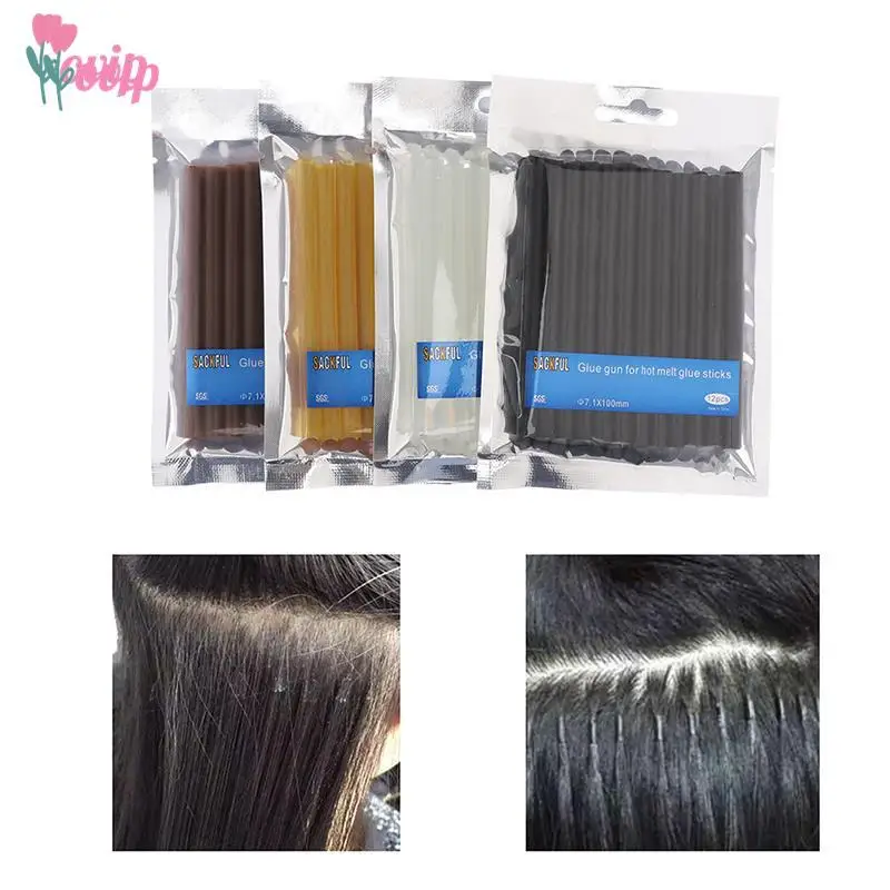 12 Pcs Hot Melt Hair Extension Keratin Adesive Glue Sticks Fusion Glue Styling Keratin Strong Hold Glue Grain Sticky Hair