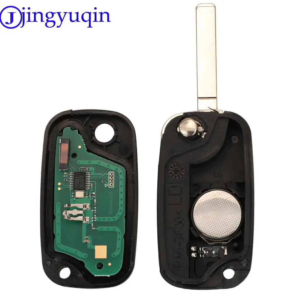 Jingyuqin-Clé télécommande à 3 boutons pour voiture, transpondeur ID46/PCF7941, 451 MHz, pour Mercedes-Benz Smart Fortwo 434