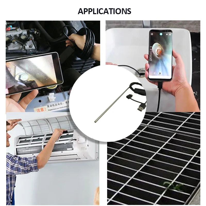 1MP 3.9mm المنظار الأنبوبي الصلب FOV140 ¢ 3 في 1 واجهة USB فحص خطوط الأنابيب الصناعية