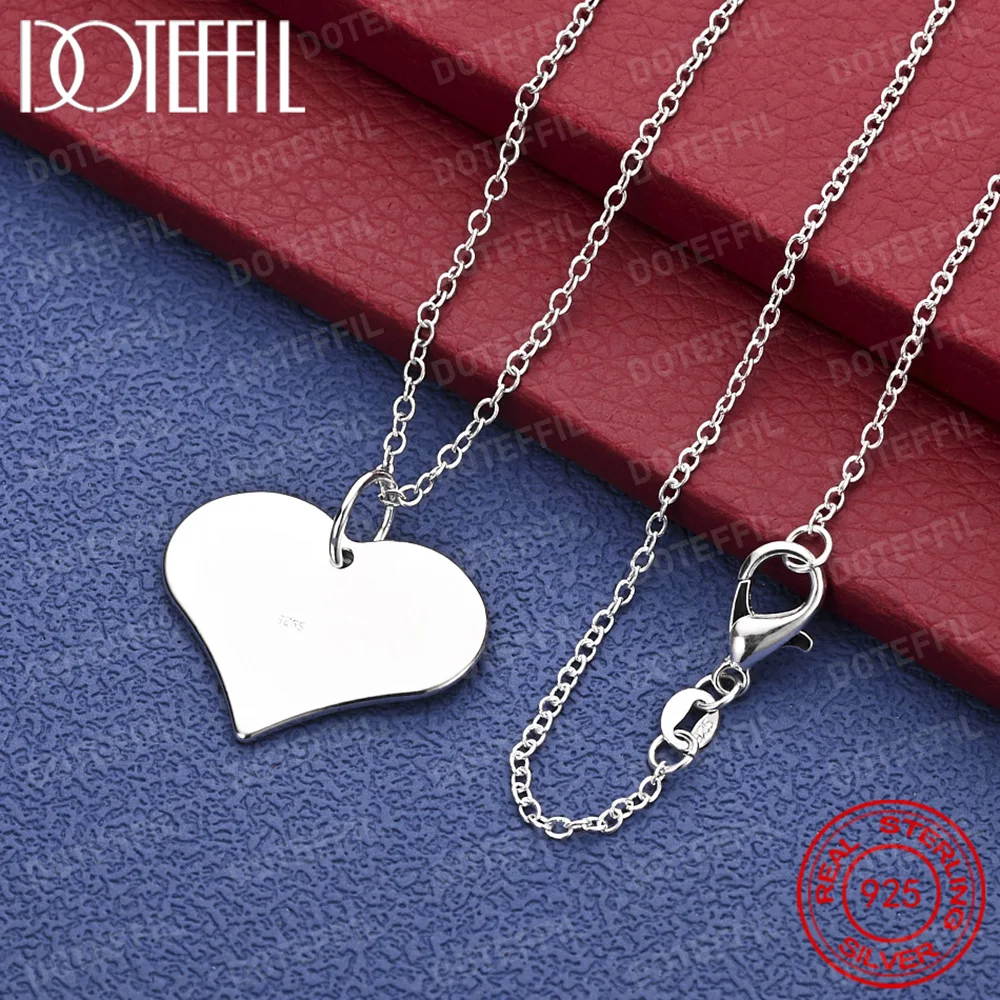 

925 Sterling Silver Delicate Heart-Shaped Pendant Necklace for Women - Stylish Wedding Party Accessory Gift