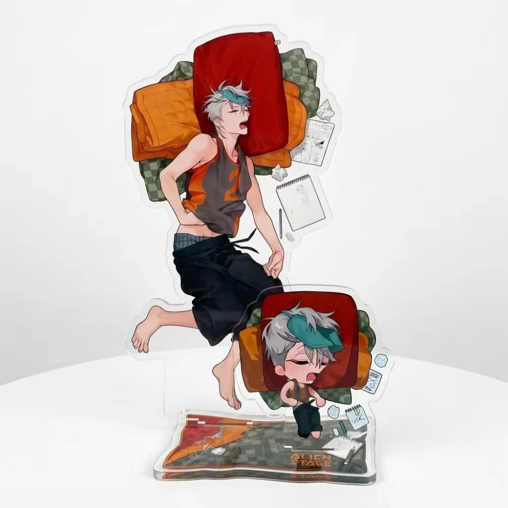 Game Alien Stage Acrylic Stand Keychain Mizi Sua Ivan Sleep Lazy Daily Style Character Anime Fan Collectible Desktop Decor