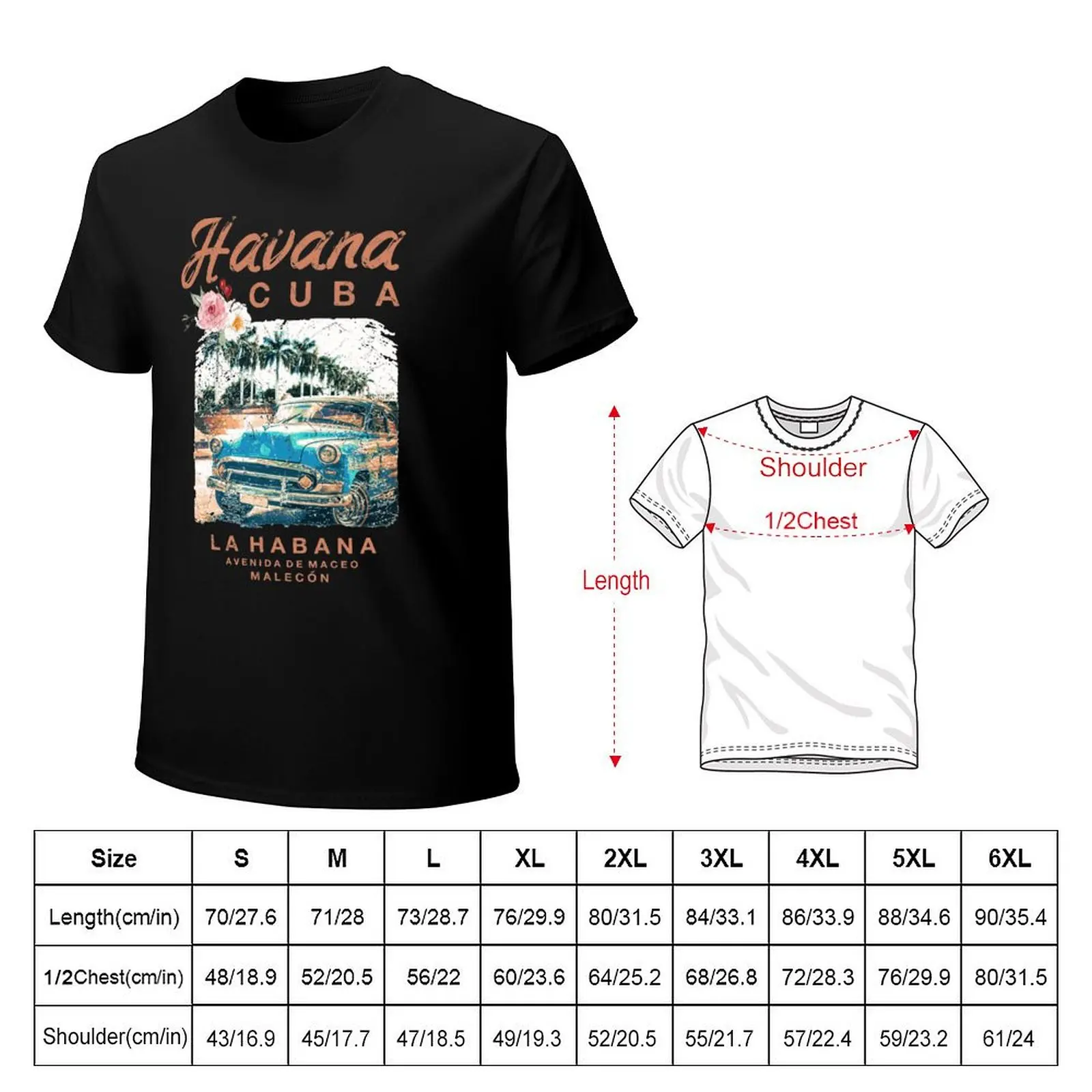 Havana Cuba La Habana Travel Vintage Cuban T-shirt anime clothes vintage blanks plus sizes mens big and tall t shirts