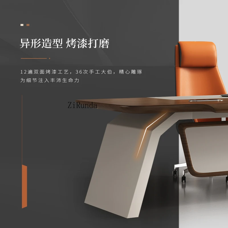   Mesa chefe simples e moderna mesa de móveis de escritório e mesa combinada de cadeiras