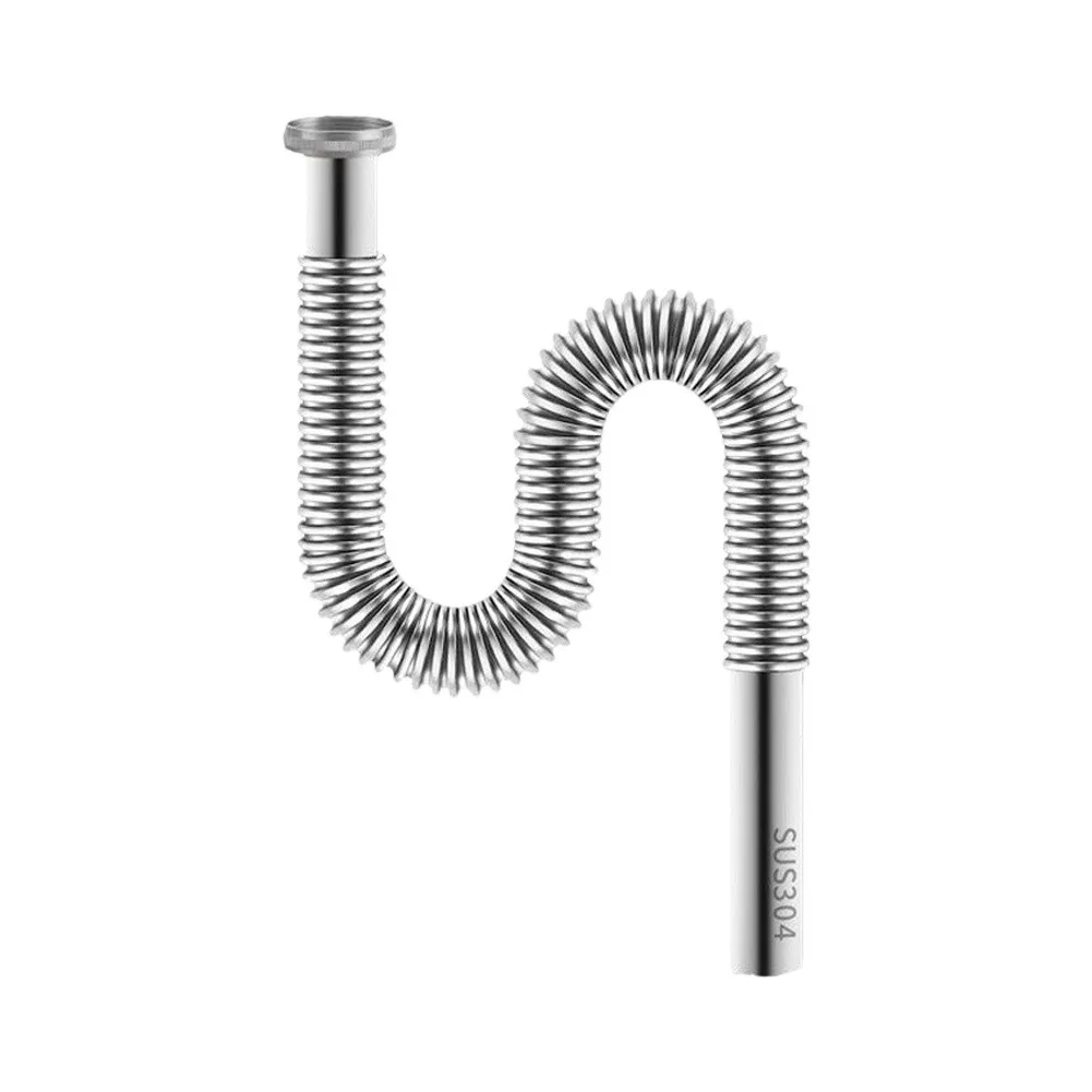 41mm Stainless Steel Drain Pipe 800mm Length Adjustable for Various Sink Depths Bathroom Kitchen Drain Solution